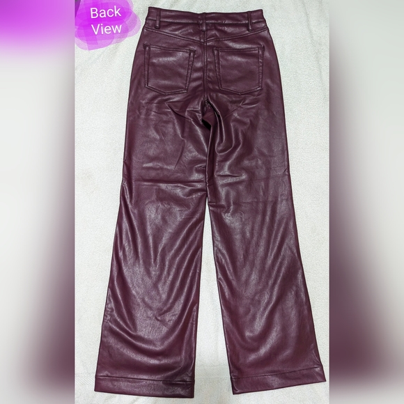 Reitmans size 4 BNWT wine coloured, clossic pleather style pants - Picture 12 of 16